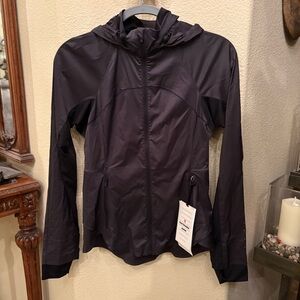 LULULEMON Women Black Goal Smasher Tuck In Hooded Zipped Jacket Size 4